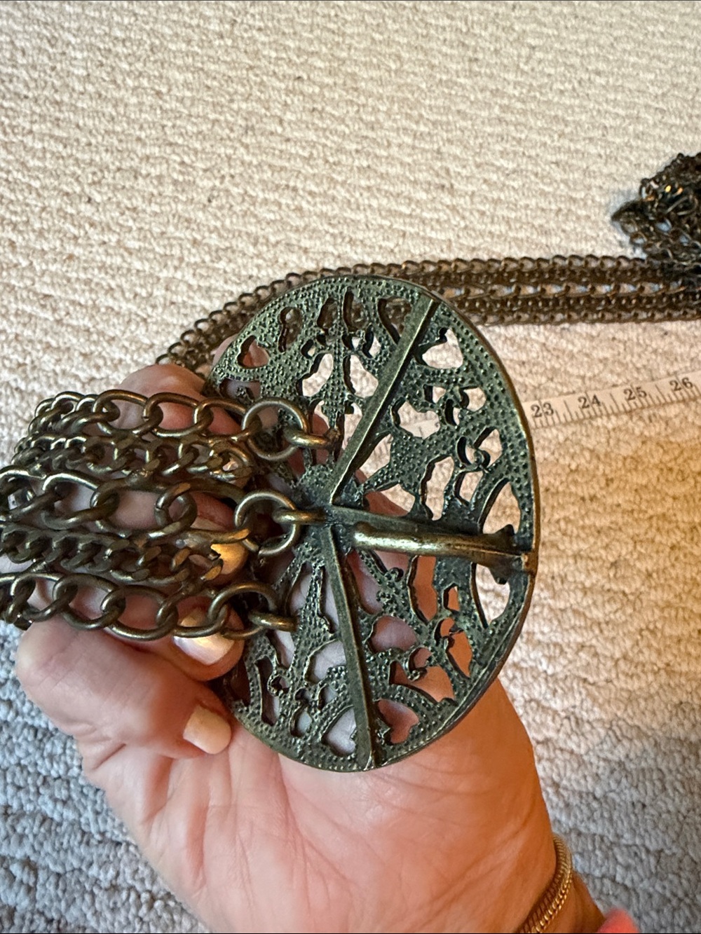 Vintage-Inspired Multistrand Filigree Chain Belt - Antique Gold - Picture 6 of 12